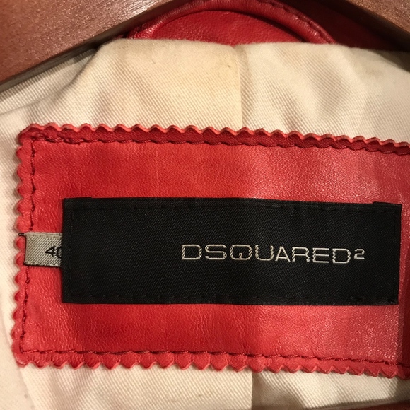 DSquared2 Red Leather Biker Jacket Size 40 / XS - Picture 3 of 8